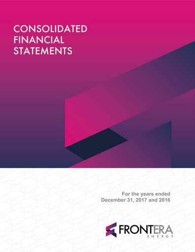 Thumbnail Frontera Energy Financial Statement 2017