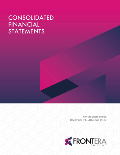 Thumbnail Frontera Energy Financial Statement 2018
