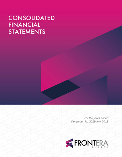 Vorschaubild Frontera Energy Finanzmitteilung 2019