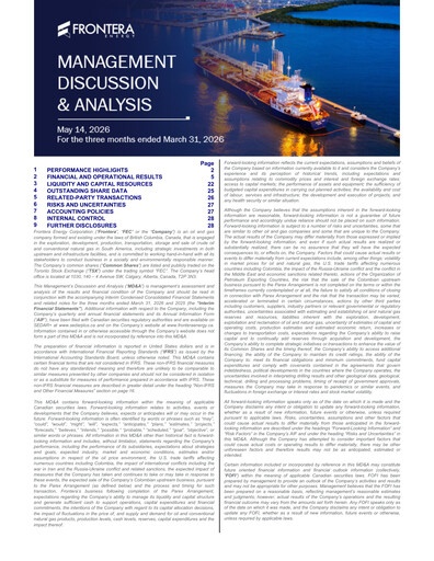 Miniature Frontera Energy Rapport trimestriel 2026-q1