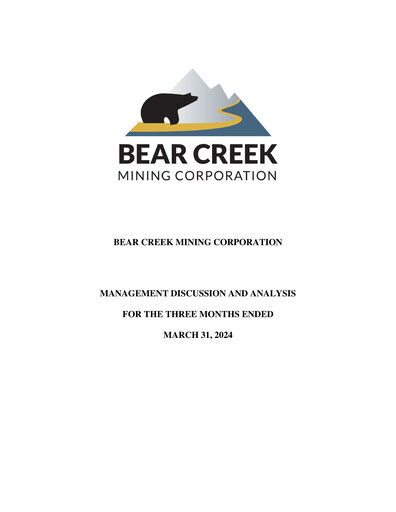 Thumbnail Bear Creek Mining Quarterly Report 2024-q1