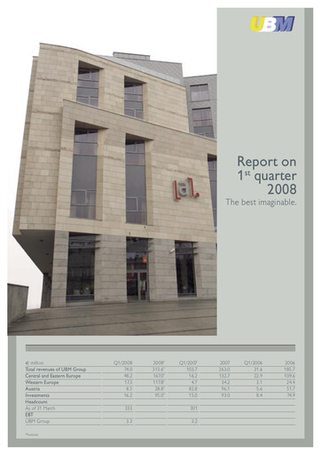 Thumbnail UBM Development Quarterly Report 2008-q1