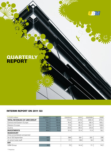 Thumbnail UBM Development Quarterly Report 2011-q3