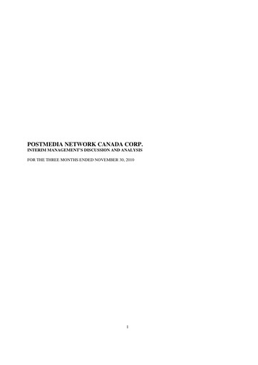 Miniature Postmedia Network Canada Rapport trimestriel 2011-q1