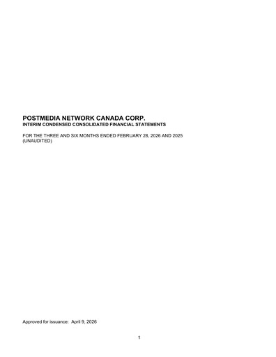 Vorschaubild Postmedia Network Canada Quartalsbericht 2026-q2