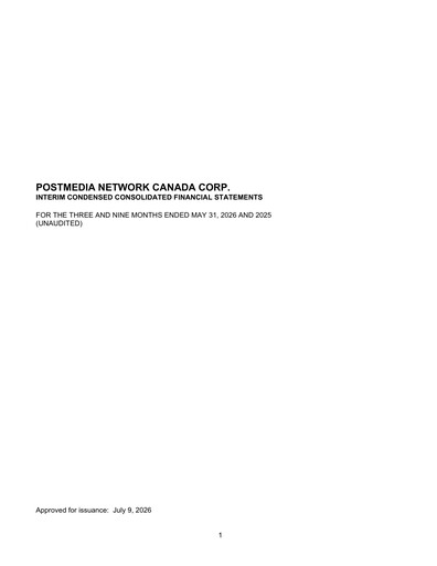 Thumbnail Postmedia Network Canada Quarterly Report 2026-q3