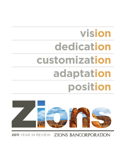 Thumbnail Zions Bancorporation
 Annual Report 2011
