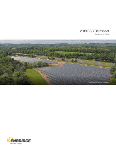 Thumbnail Enbridge ESG Report 2019