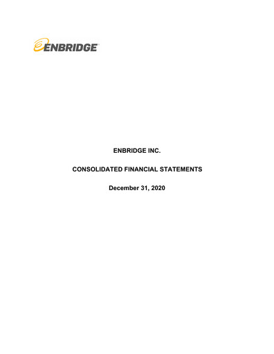 Thumbnail Enbridge Financial Statement 2020