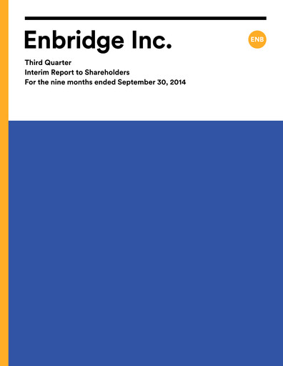 Thumbnail Enbridge Quarterly Report 2014-q3