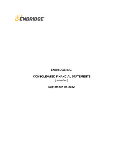 Thumbnail Enbridge Quarterly Report 2022-q3
