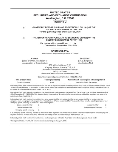 Thumbnail Enbridge Quarterly Report 2026-q2