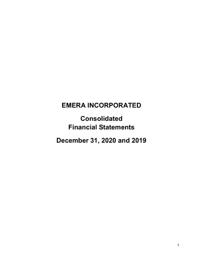 Thumbnail Emera Financial Statement fy2020