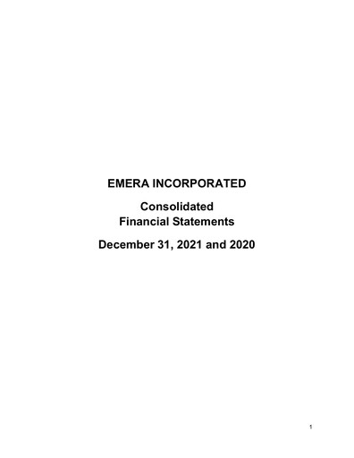 Thumbnail Emera Financial Statement fy2021