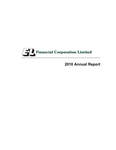 Miniature E-L Financial Rapport annuel 2010