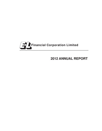 Miniature E-L Financial Rapport annuel 2012