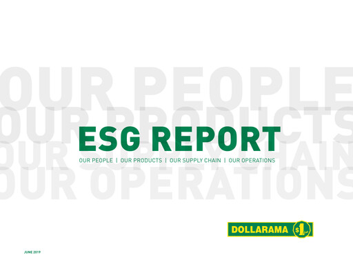Thumbnail Dollarama ESG Report 2019