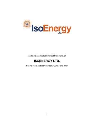 Thumbnail IsoEnergy Financial Statement 2024