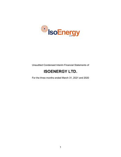 Thumbnail IsoEnergy Quarterly Report 2021-q1