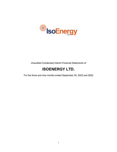 Thumbnail IsoEnergy Quarterly Report 2023-q3