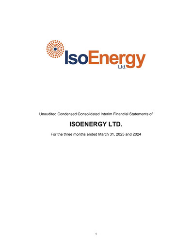Thumbnail IsoEnergy Quarterly Report 2025-q1