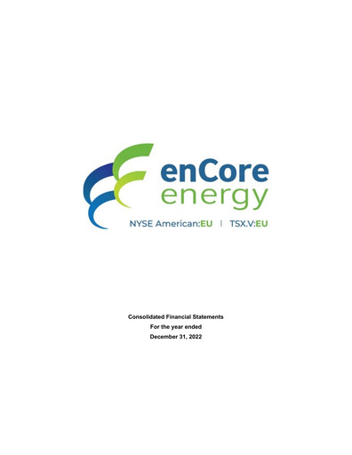 Thumbnail enCore Energy Financial Statement 2022