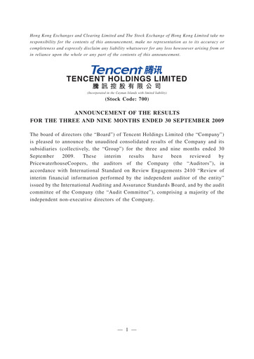 Thumbnail Tencent Financial Statement 2009-9m