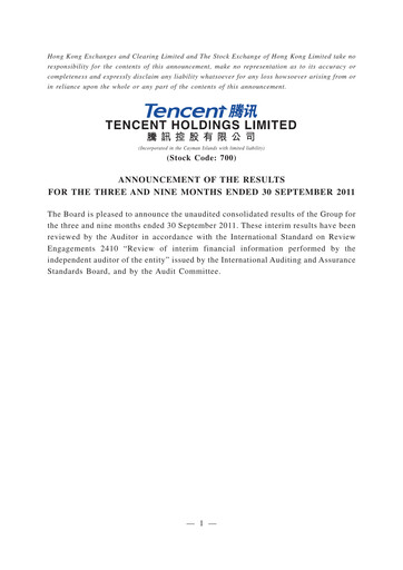Thumbnail Tencent Financial Statement 2011-9m