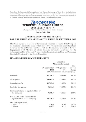 Thumbnail Tencent Financial Statement 2012-9m