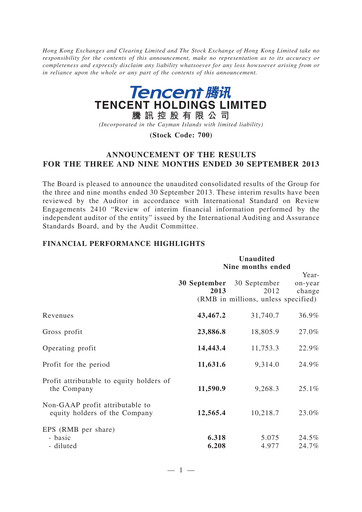 Thumbnail Tencent Financial Statement 2013-9m