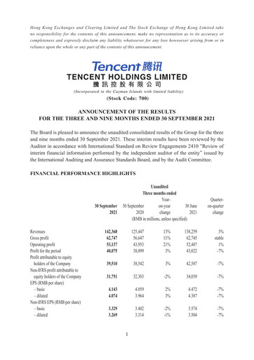 Thumbnail Tencent Financial Statement 2021-9m