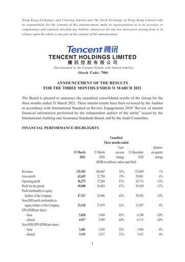 Thumbnail Tencent Financial Statement 2021-q1