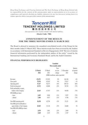 Thumbnail Tencent Financial Statement 2022-q1
