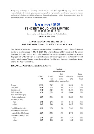 Thumbnail Tencent Financial Statement 2023-q1