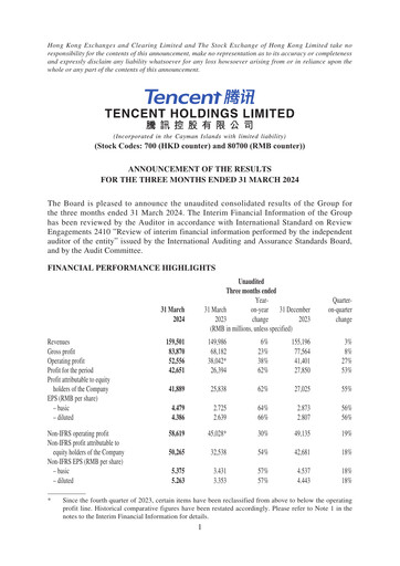 Thumbnail Tencent Financial Statement 2024-q1