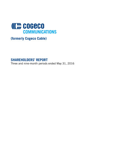Vorschaubild Cogeco Quartalsbericht 2016-q3