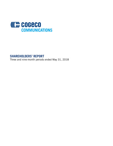 Vorschaubild Cogeco Quartalsbericht 2018-q3