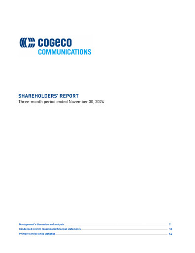 Vorschaubild Cogeco Quartalsbericht 2025-q1
