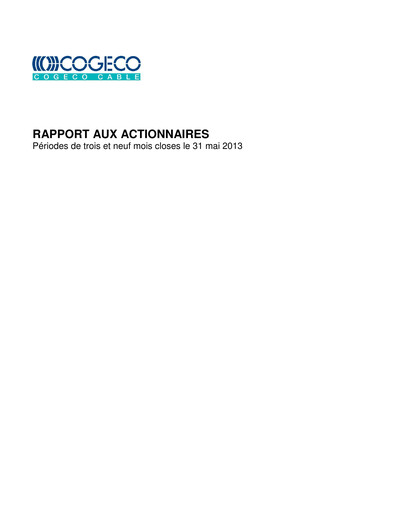 Vorschaubild Cogeco Quartalsbericht 2013-q3