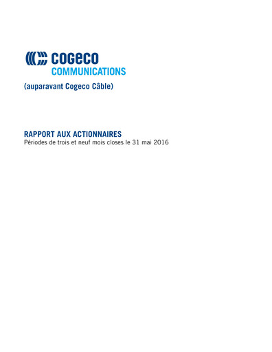 Vorschaubild Cogeco Quartalsbericht 2016-q3