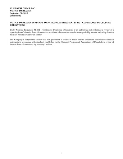 Thumbnail Clairvest Group Financial Statement 2016-q2