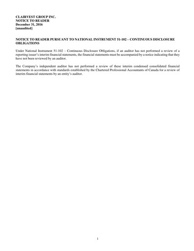 Thumbnail Clairvest Group Financial Statement 2017-q3