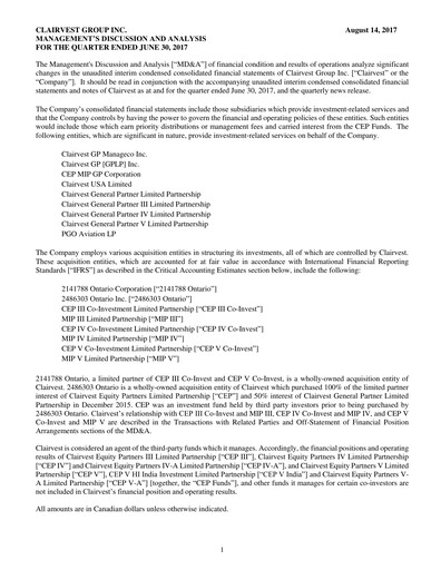 Vorschaubild Clairvest Group Quartalsbericht 2018-q1