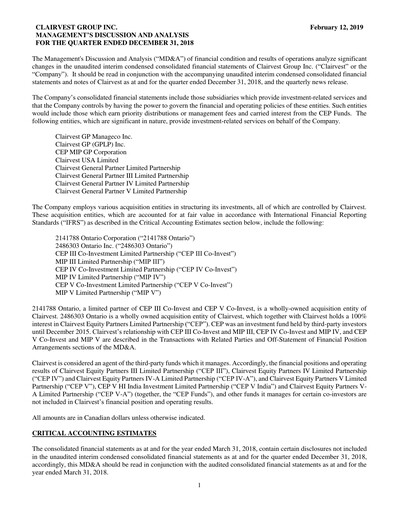 Vorschaubild Clairvest Group Quartalsbericht 2019-q3