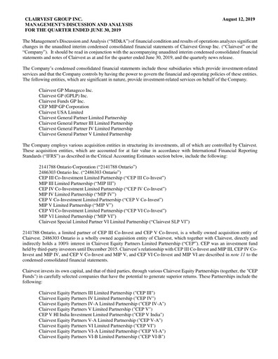 Vorschaubild Clairvest Group Quartalsbericht 2020-q1