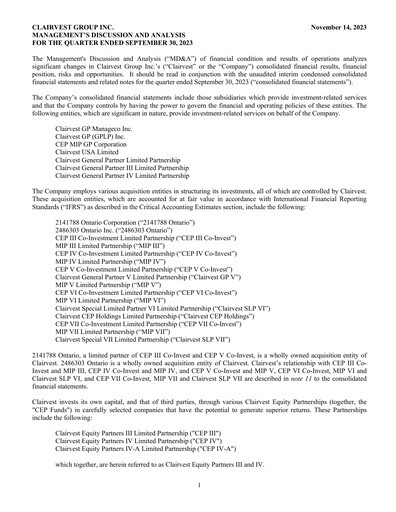 Vorschaubild Clairvest Group Quartalsbericht 2024-q2