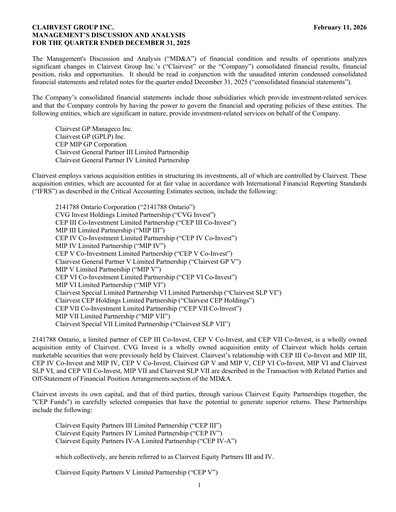 Thumbnail Clairvest Group Quarterly Report 2026-q3