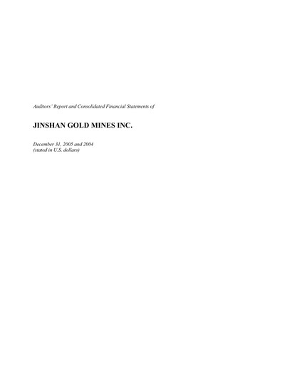 Thumbnail China Gold International Resources Financial Statement 2005