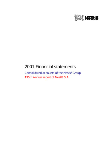 Miniature Nestlé Rapport financier 2001