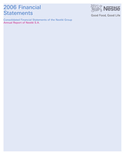 Miniature Nestlé Rapport financier 2006